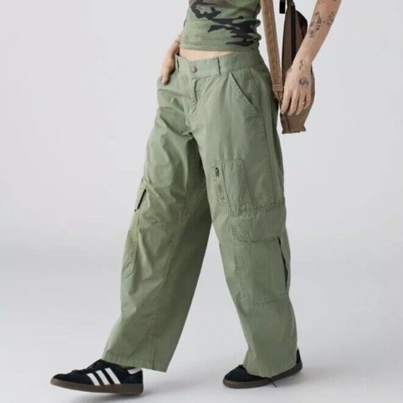 BDG Pants - UO Bdg Cargo Pants Wide Leg Army Green Military Landgirl Grunge Skate 6 US Women